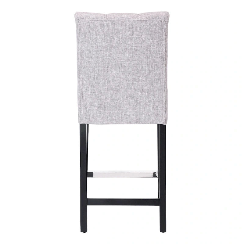 Tabouret de comptoir classique capitonné, pieds noirs