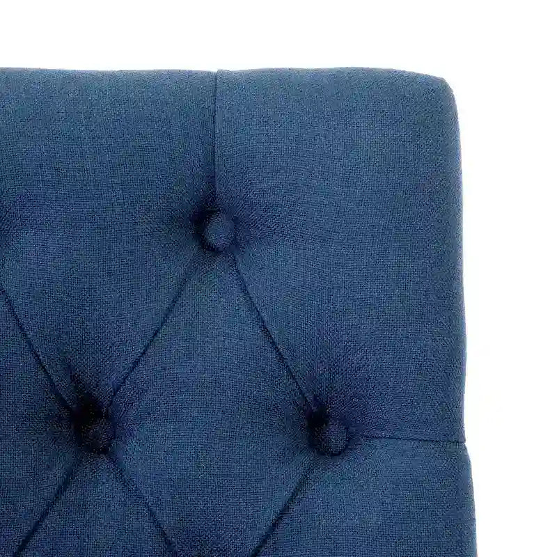 Tabouret de comptoir classique capitonné, pieds noirs