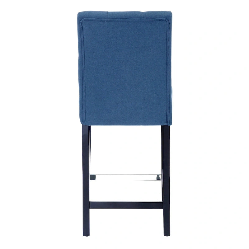 Tabouret de comptoir classique capitonné, pieds noirs