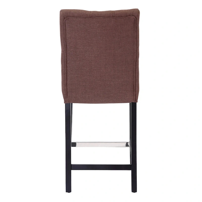 Tabouret de comptoir classique capitonné, pieds noirs