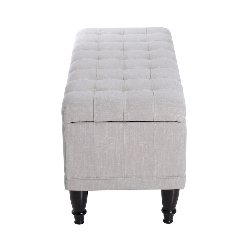 Banc coffre de rangement capitonné en tissu