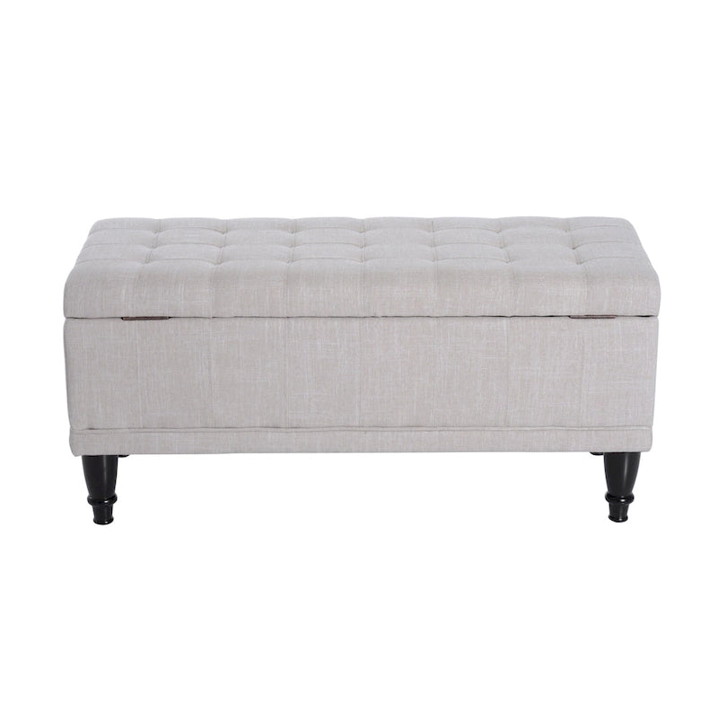 Banc coffre de rangement capitonné en tissu