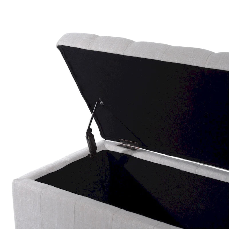 Banc coffre de rangement capitonné en tissu