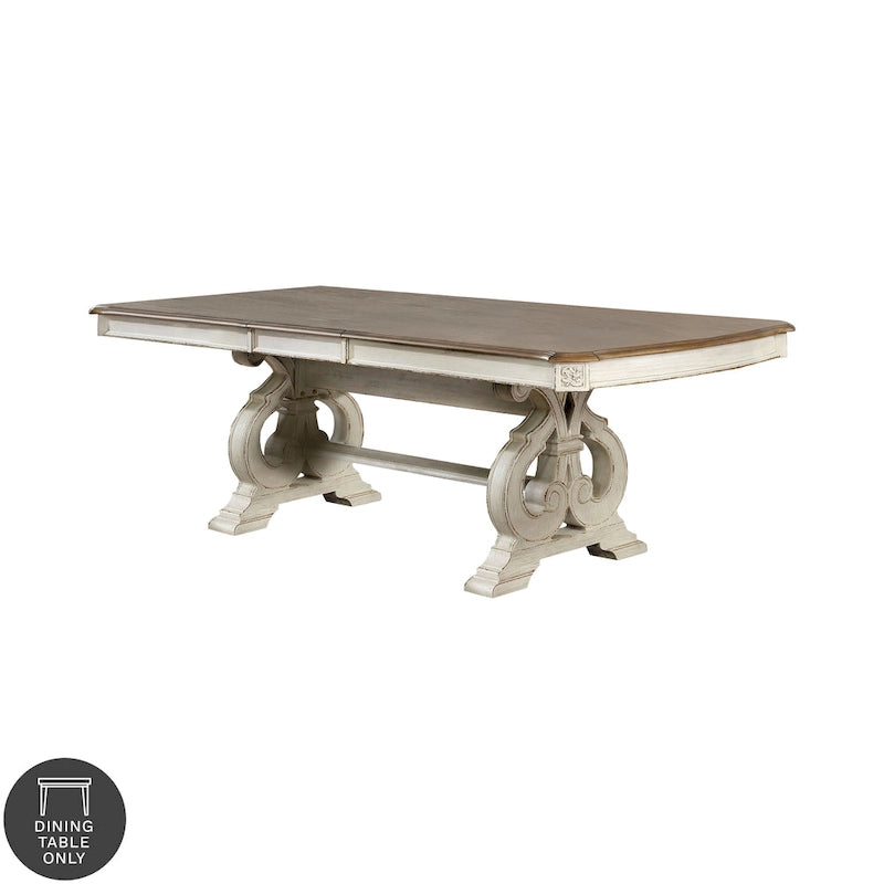 Table à manger extensible de ferme blanche