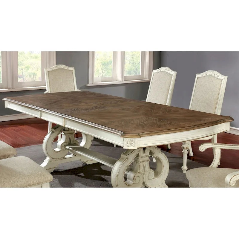 Table à manger extensible de ferme blanche