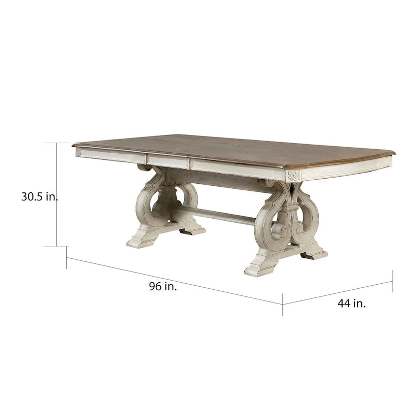 Table à manger extensible de ferme blanche