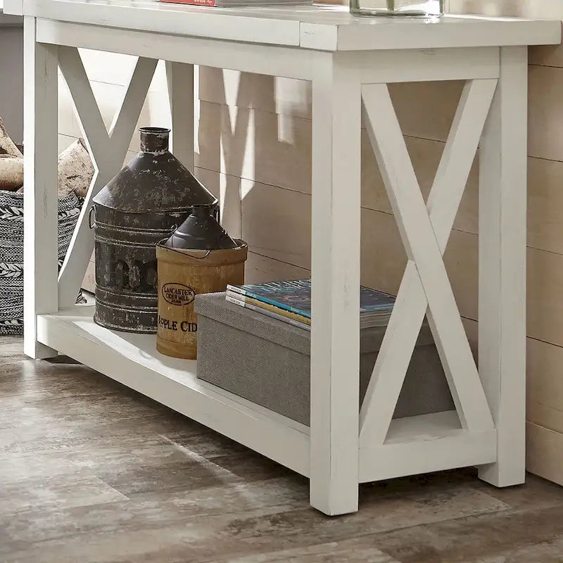 Console de table blanc cassé