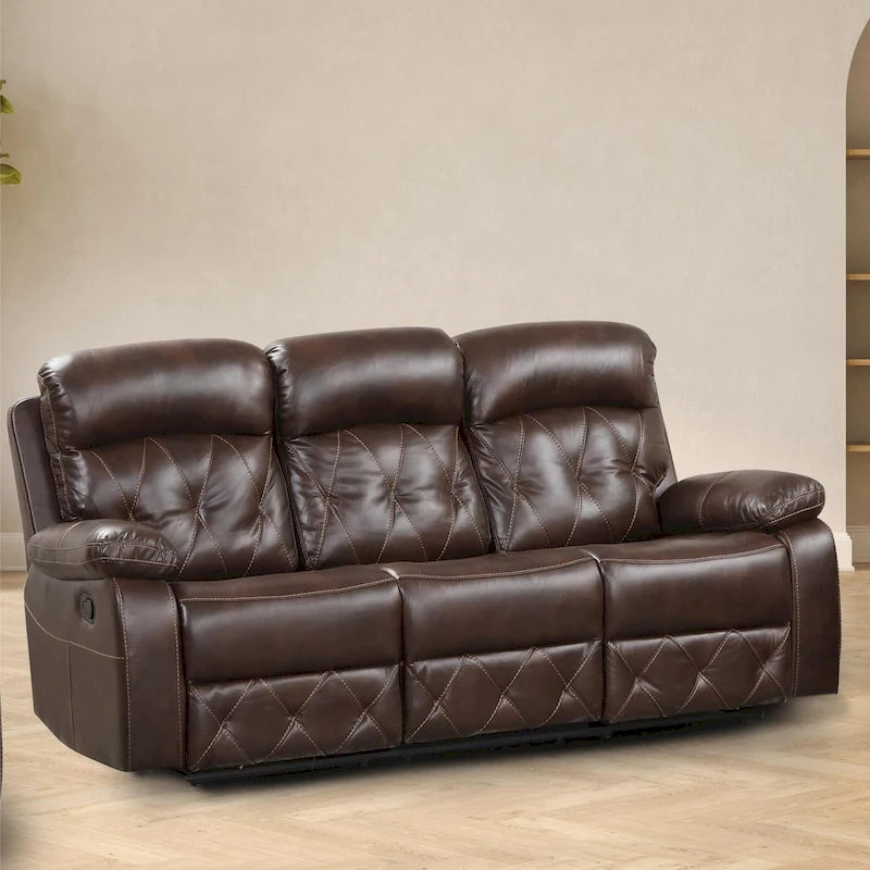 Canapé inclinable en cuir respirant marron
