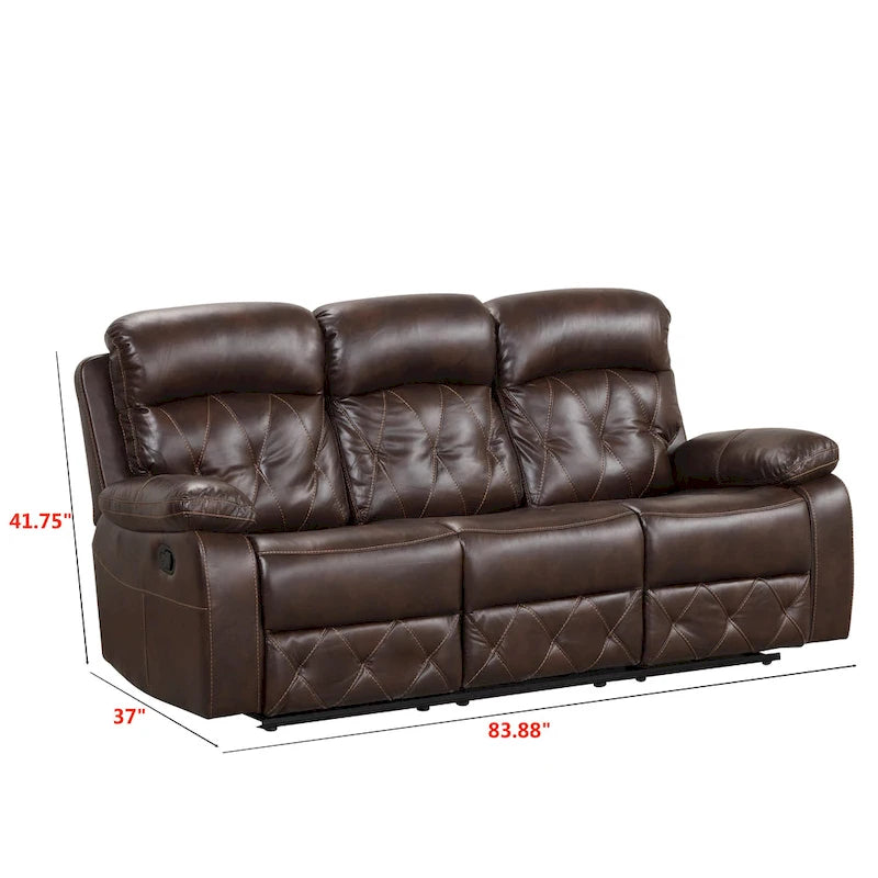 Canapé inclinable en cuir respirant marron
