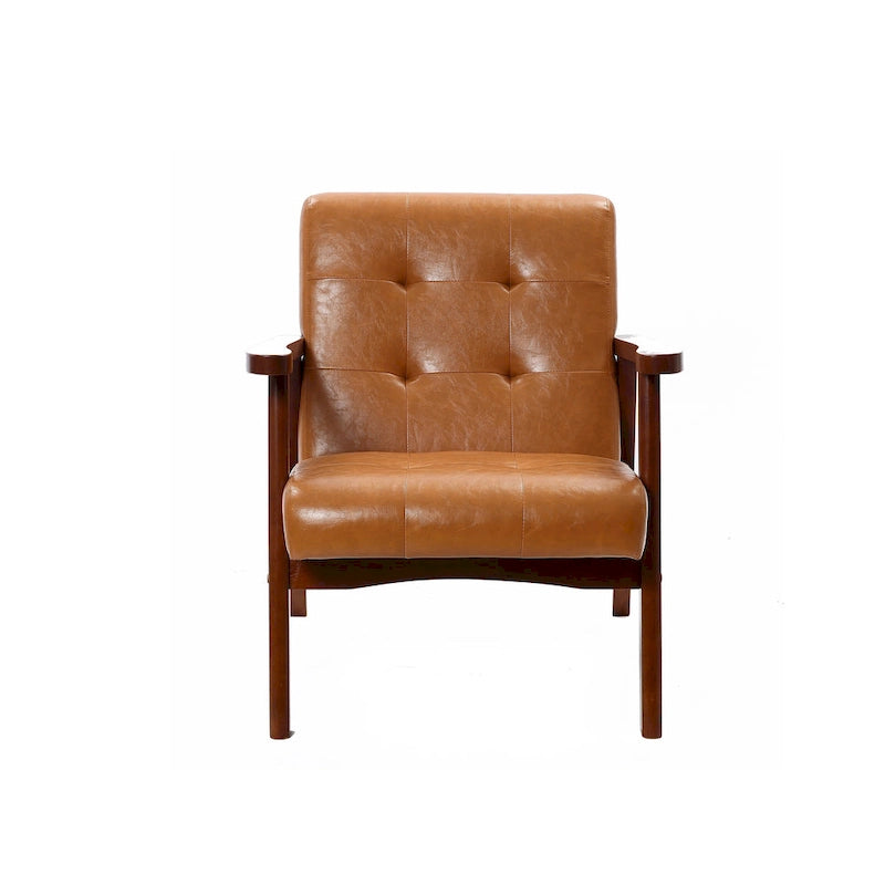 Fauteuil d'appoint rembourré marron pour salon