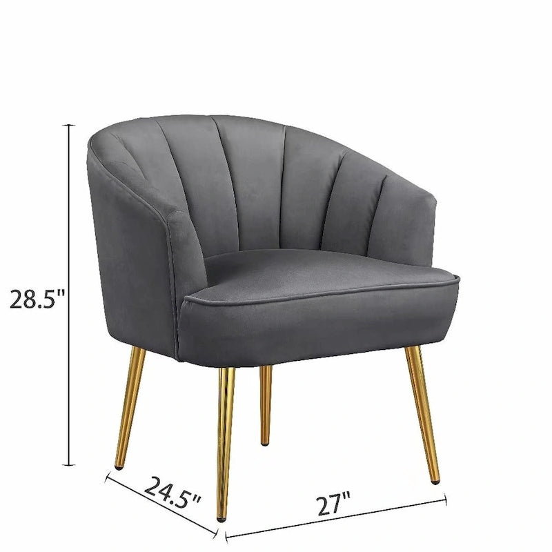 Fauteuil d'appoint en velours - Chaise crapaud