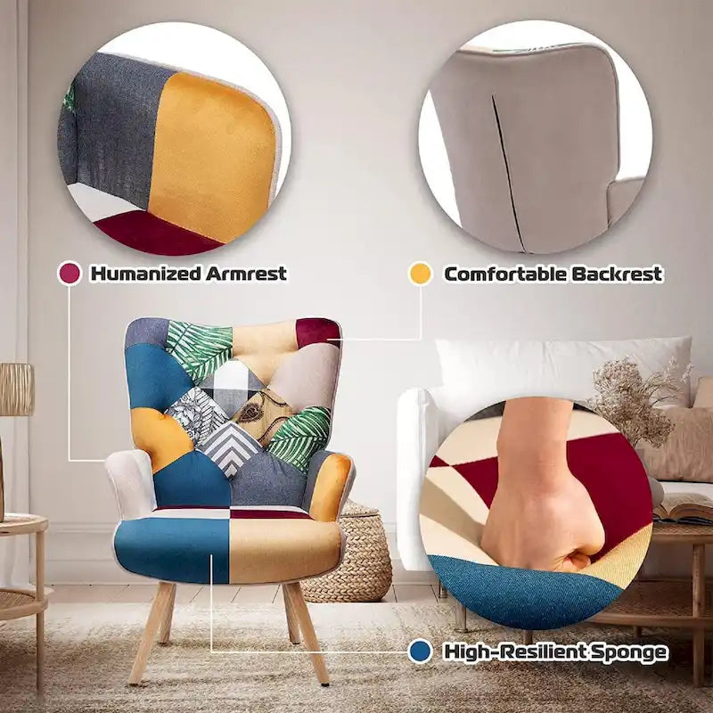 Fauteuil cabriolet d'appoint rembourré
