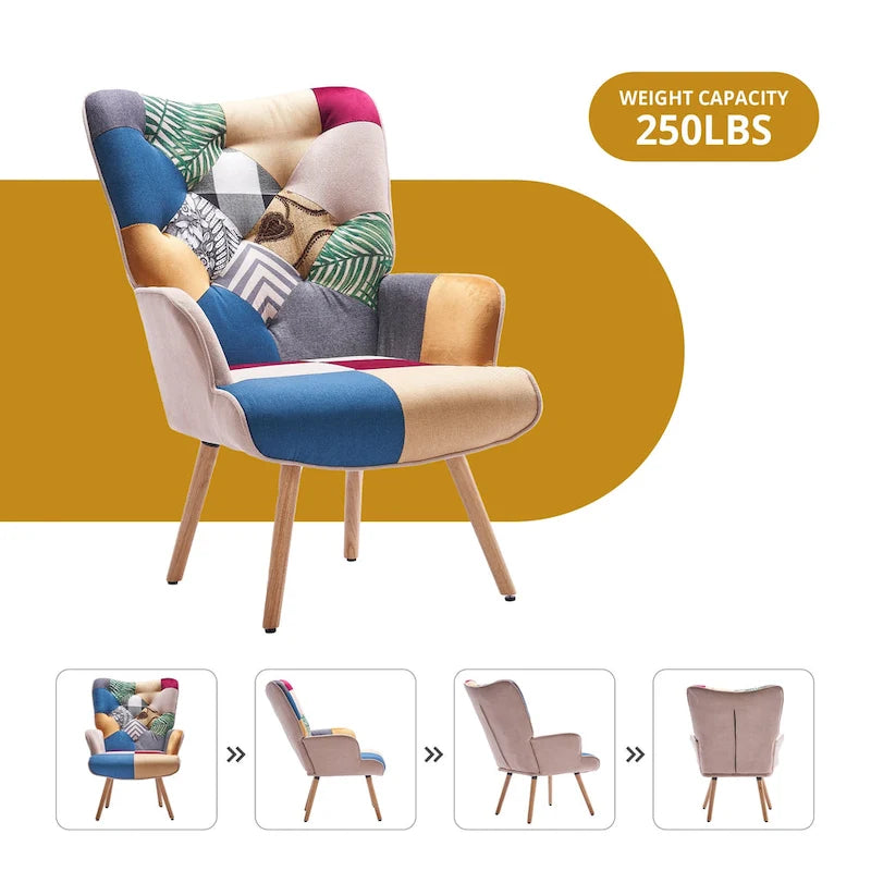 Fauteuil cabriolet d'appoint rembourré