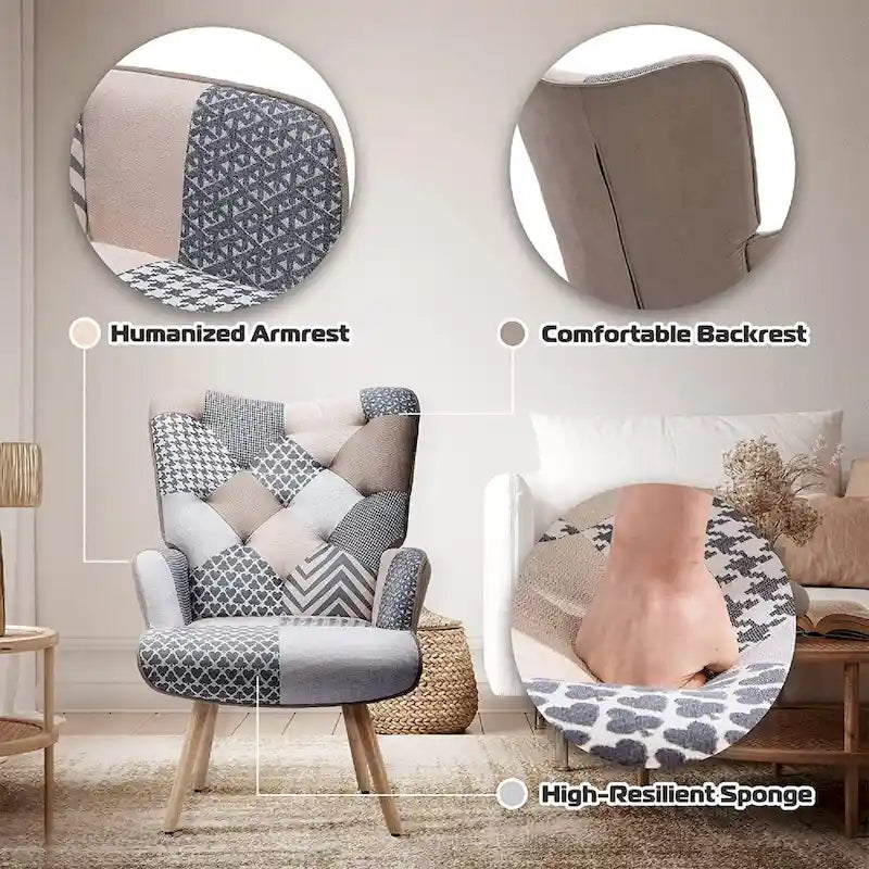 Fauteuil cabriolet d'appoint rembourré