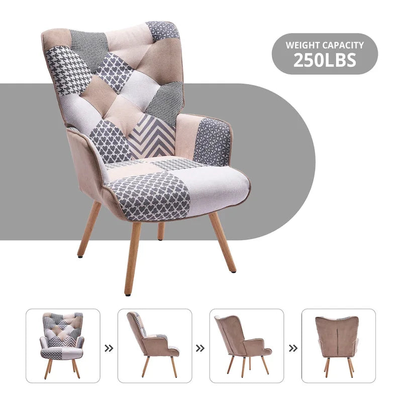 Fauteuil cabriolet d'appoint rembourré