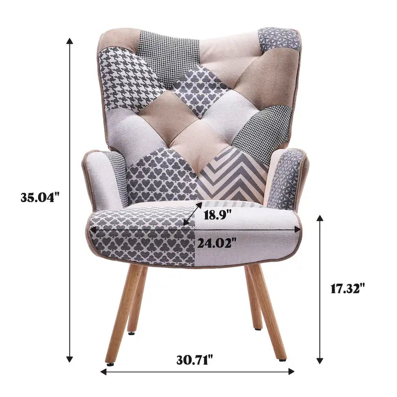Fauteuil cabriolet d'appoint rembourré