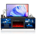 Meuble TV cheminée moderne avec foyer électrique