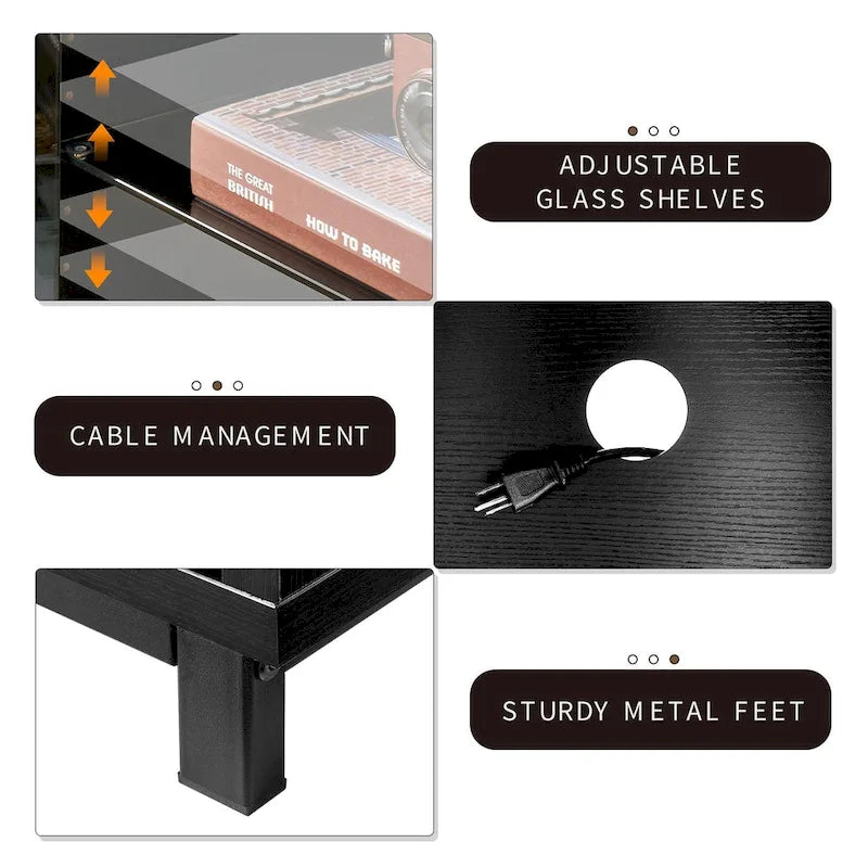 Meuble TV cheminée moderne avec foyer électrique