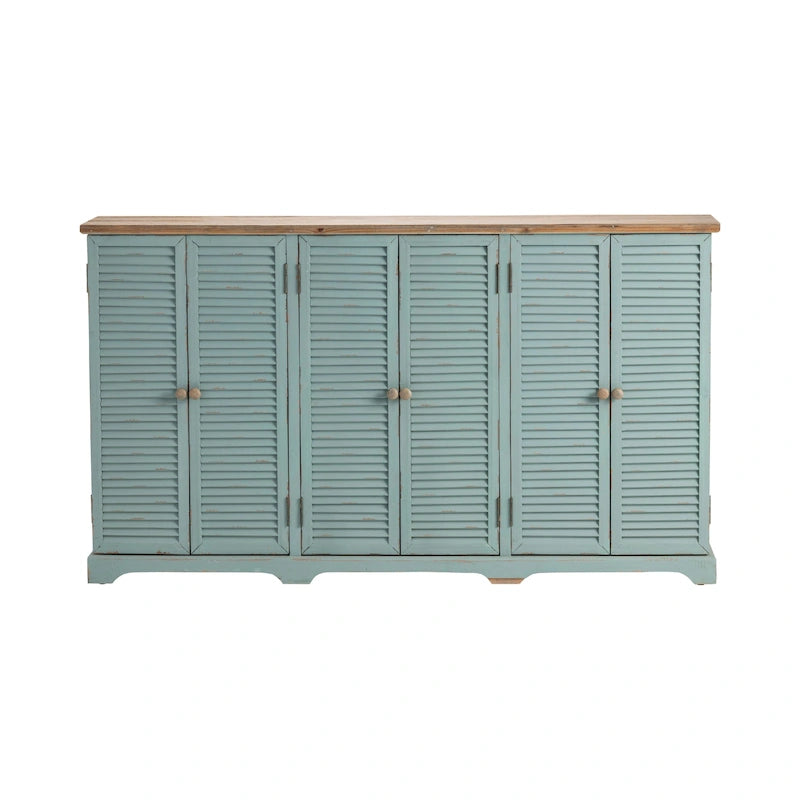 Meuble bas de comptoir en bois à motif ondulé