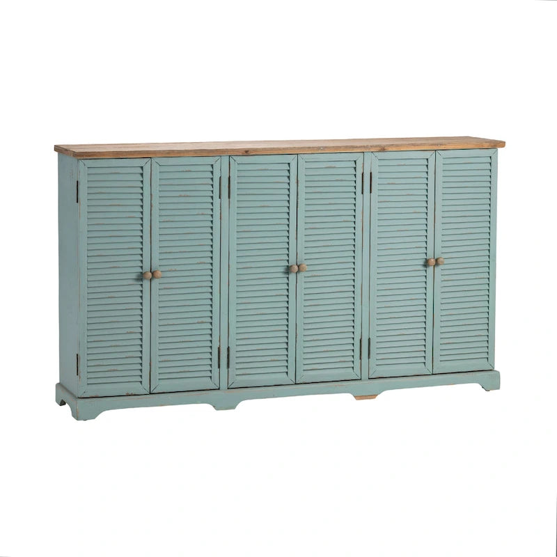 Meuble bas de comptoir en bois à motif ondulé