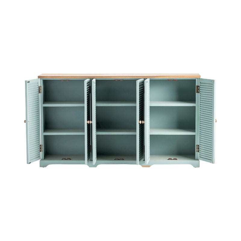 Meuble bas de comptoir en bois à motif ondulé