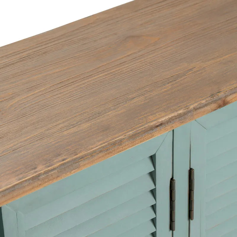 Meuble bas de comptoir en bois à motif ondulé
