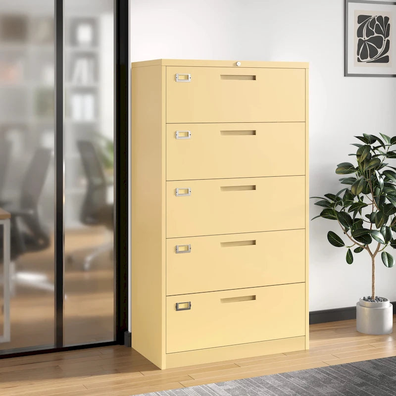 Armoire de classement latérale en acier à 5 tiroirs