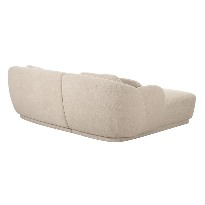 Fauteuil en velours couleur crème