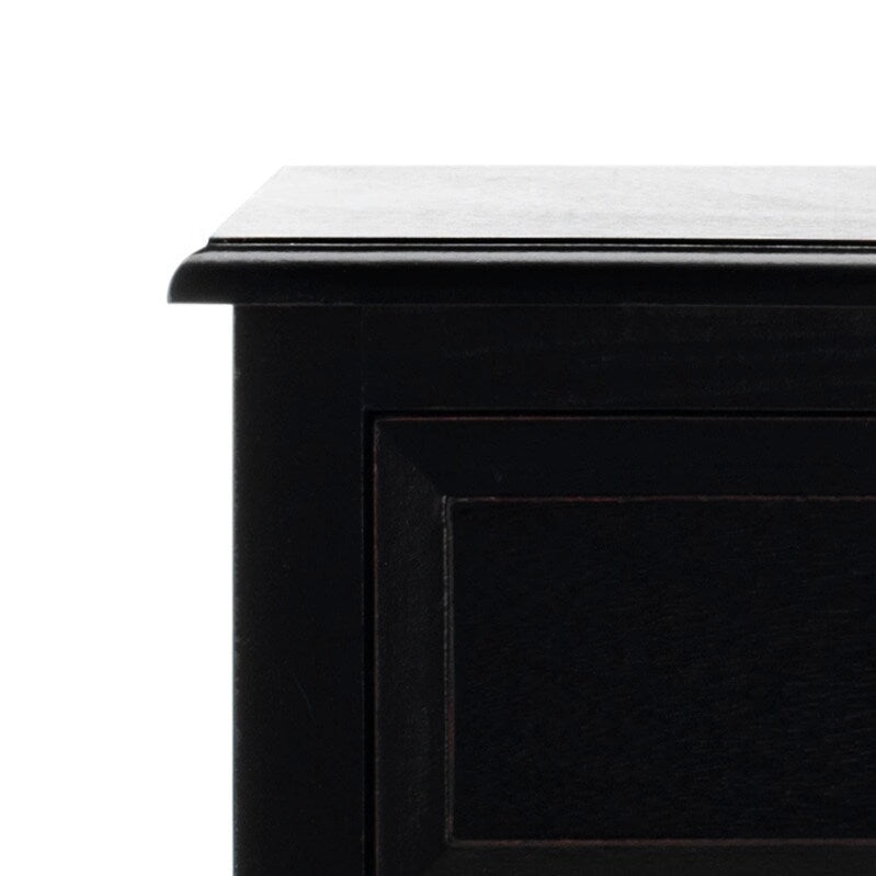 Table d'appoint de rangement noire vieillie à 4 tiroirs