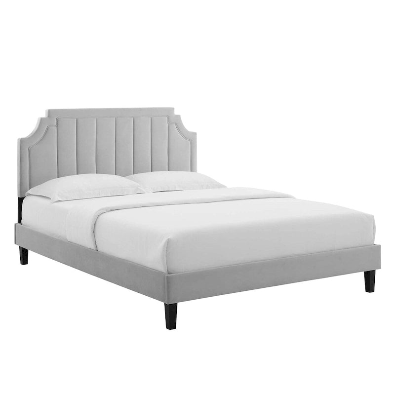 Lit plate-forme de luxe en velours