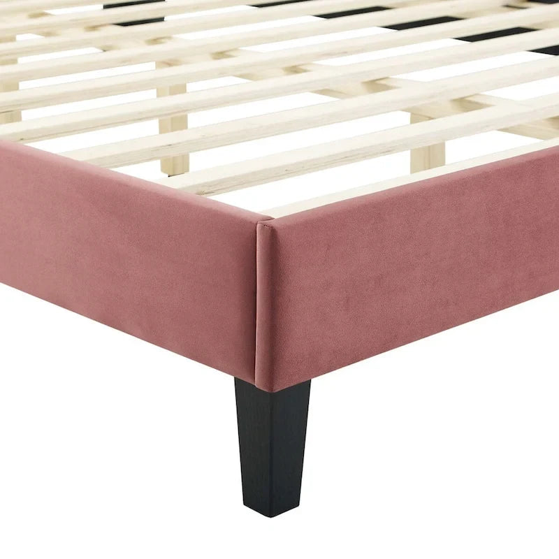 Lit plate-forme de luxe en velours