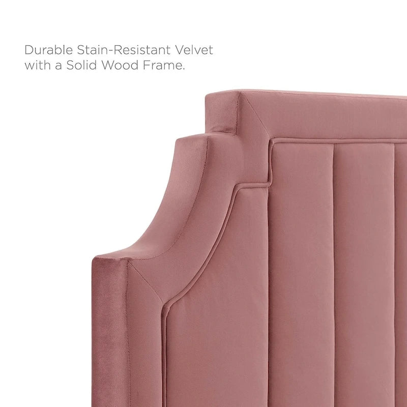 Lit plate-forme de luxe en velours