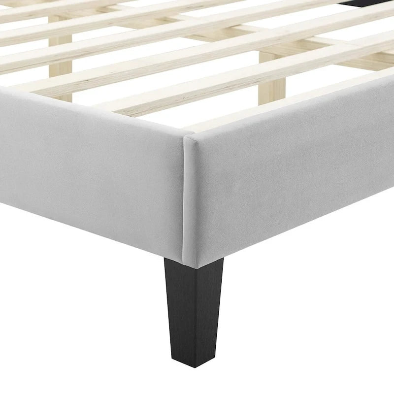 Lit plate-forme de luxe en velours