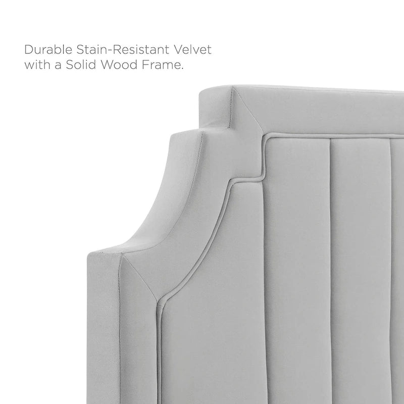 Lit plate-forme de luxe en velours