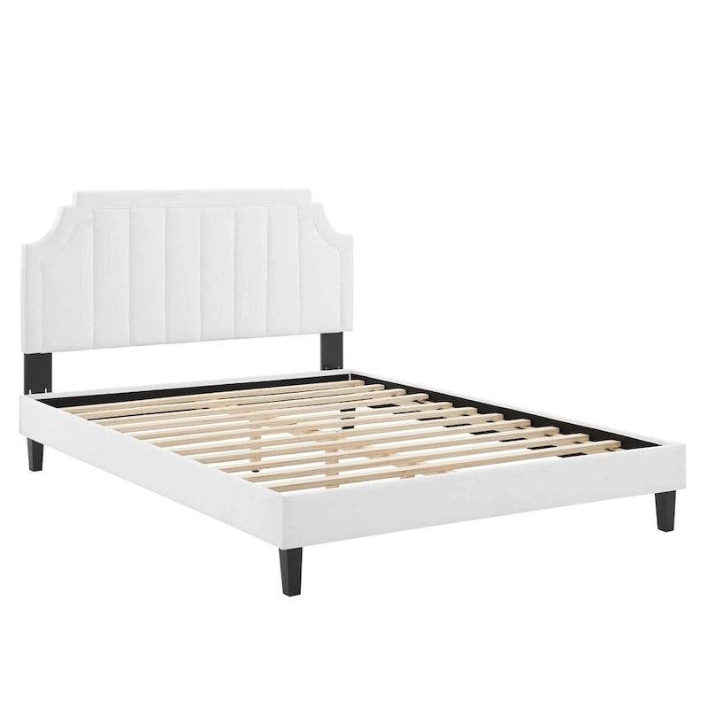 Lit plate-forme de luxe en velours