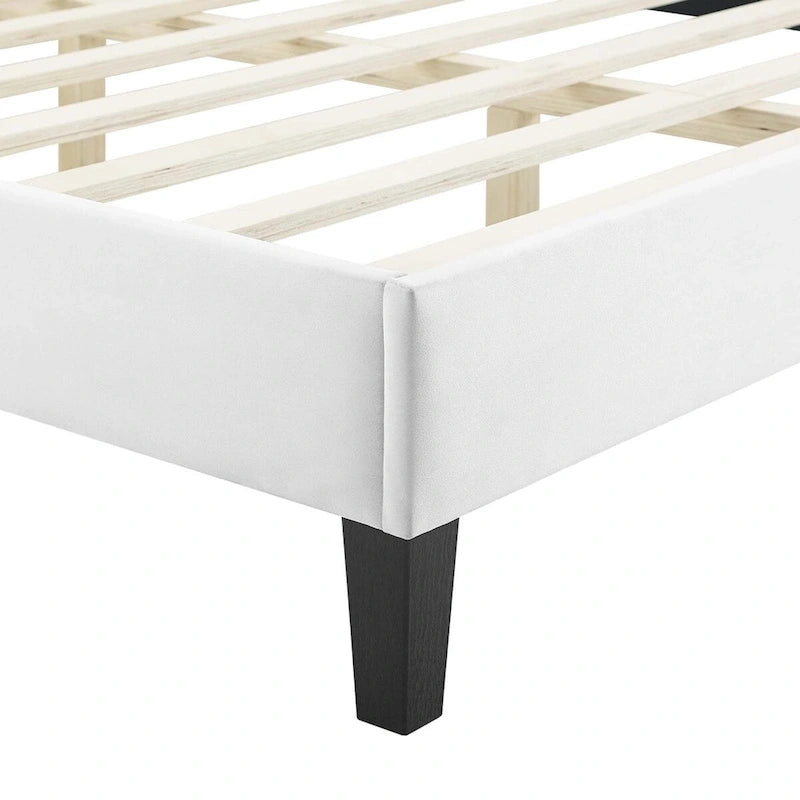 Lit plate-forme de luxe en velours