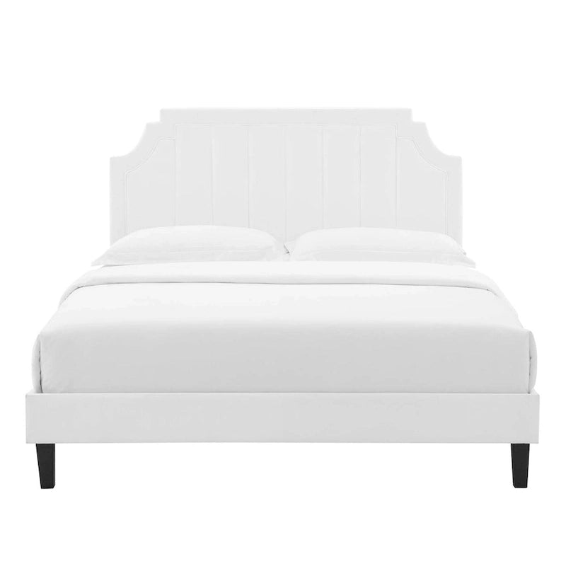 Lit plate-forme de luxe en velours