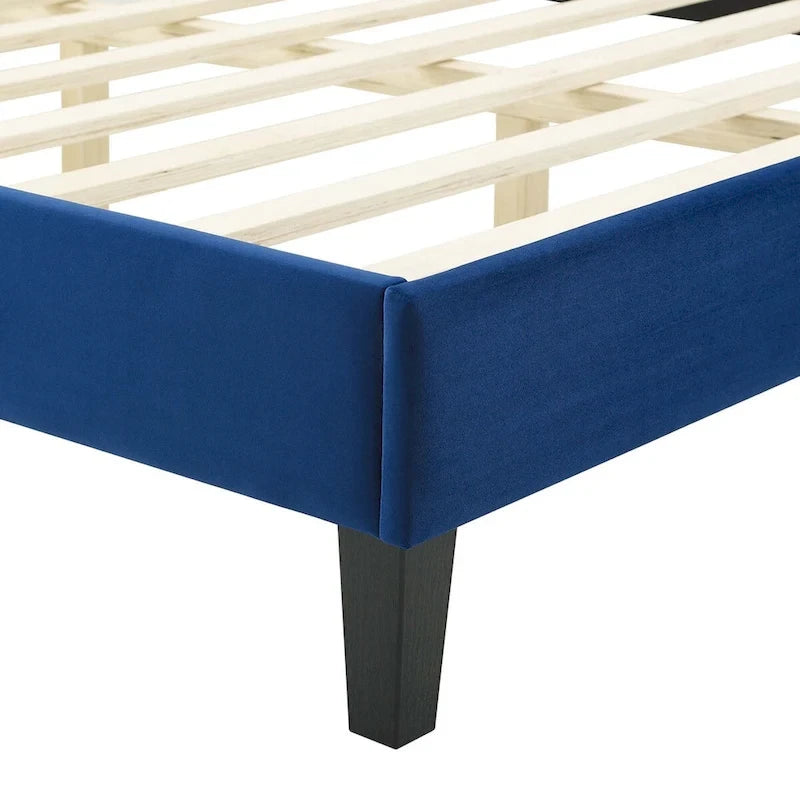 Lit plate-forme de luxe en velours