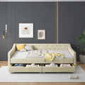 Lit de repos capitonné avec tiroirs pour chambre à coucher