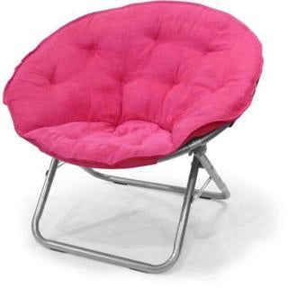 Fauteuil soucoupe contemporain grand format en microsuède violet/métal
