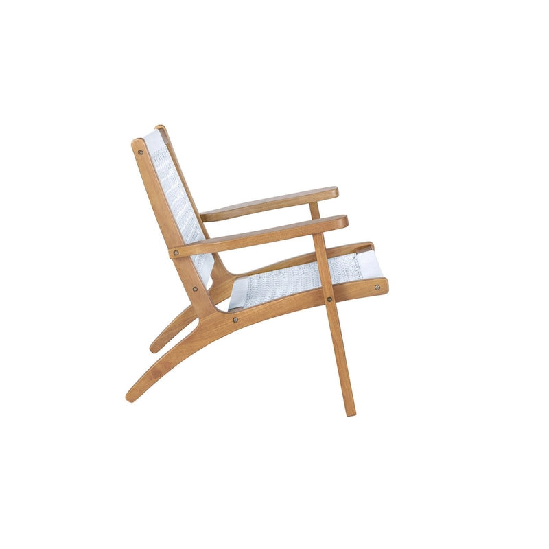 Fauteuil d'appoint, dossier tressé en corde hexagonale, assise, marron