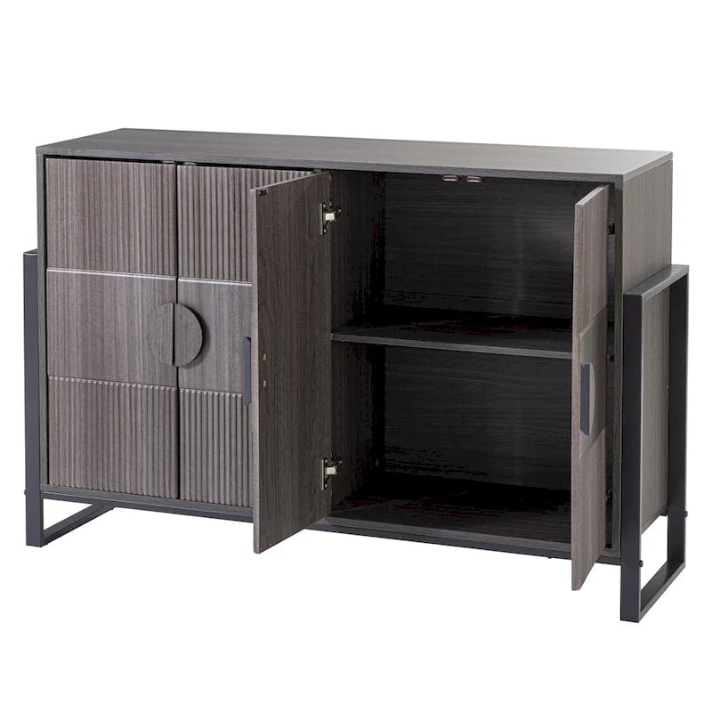 Meuble de rangement Enfilade cannelée Buffet de ferme moderne