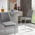 Chaise de bar en PU, design moderne et simple, gris clair