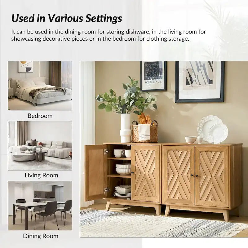 Meuble d'appoint deux portes style Mid-Century