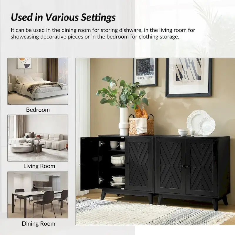 Meuble d'appoint deux portes style Mid-Century
