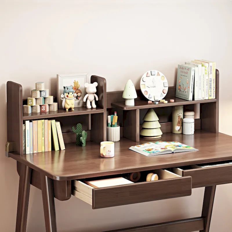 Bureau d'enfant en bois avec étagère