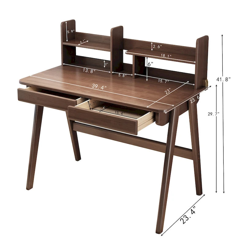 Bureau d'enfant en bois avec étagère