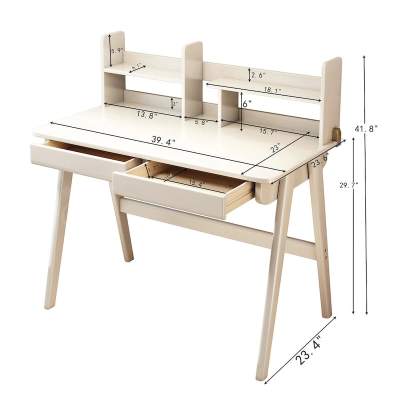 Bureau d'enfant en bois avec étagère