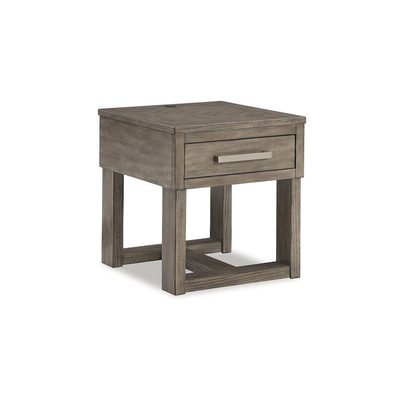 Table d'appoint marron/grise