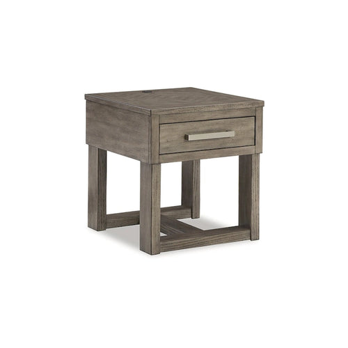 Table d'appoint marron/grise